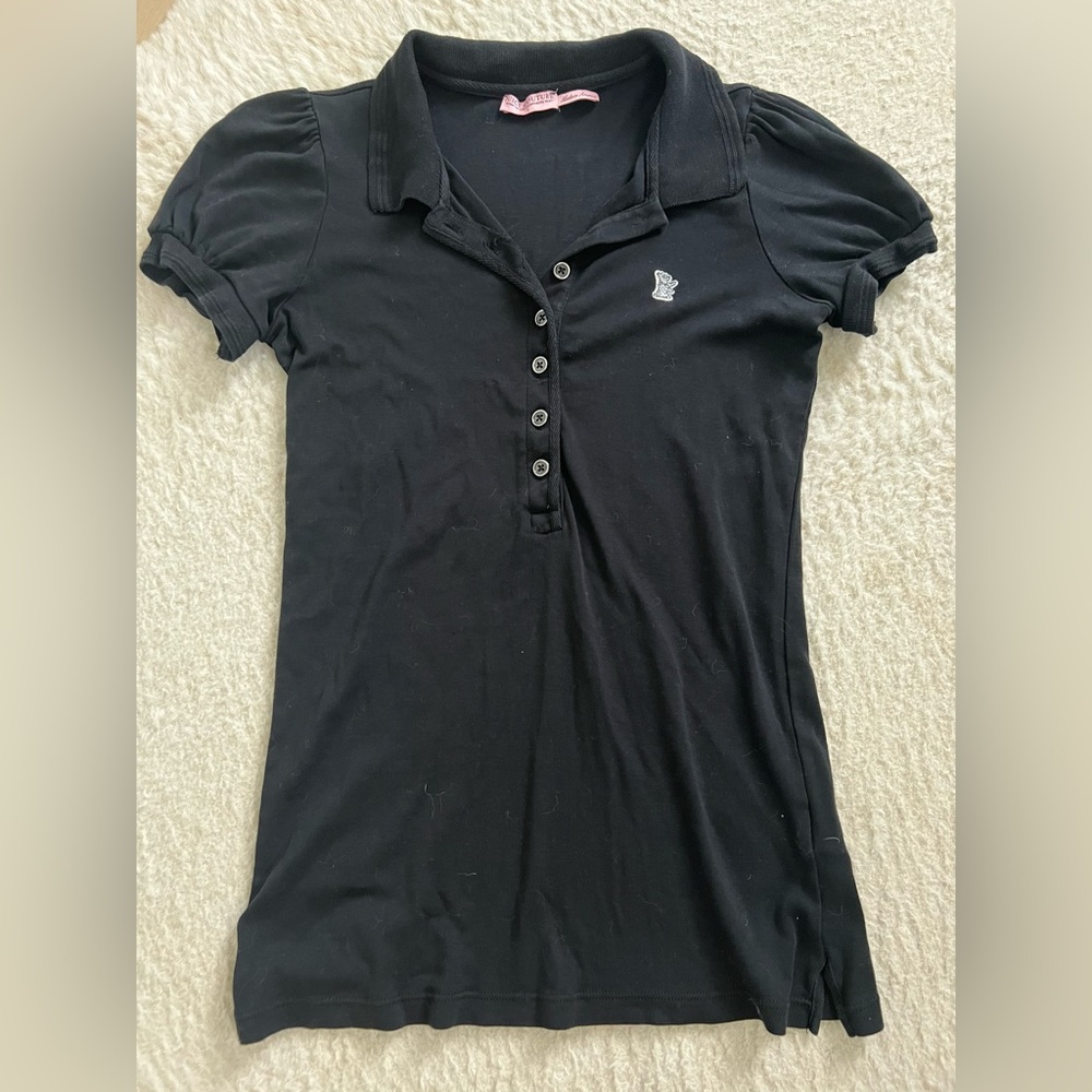 Juicy Couture black polo short sleeve small 2000s